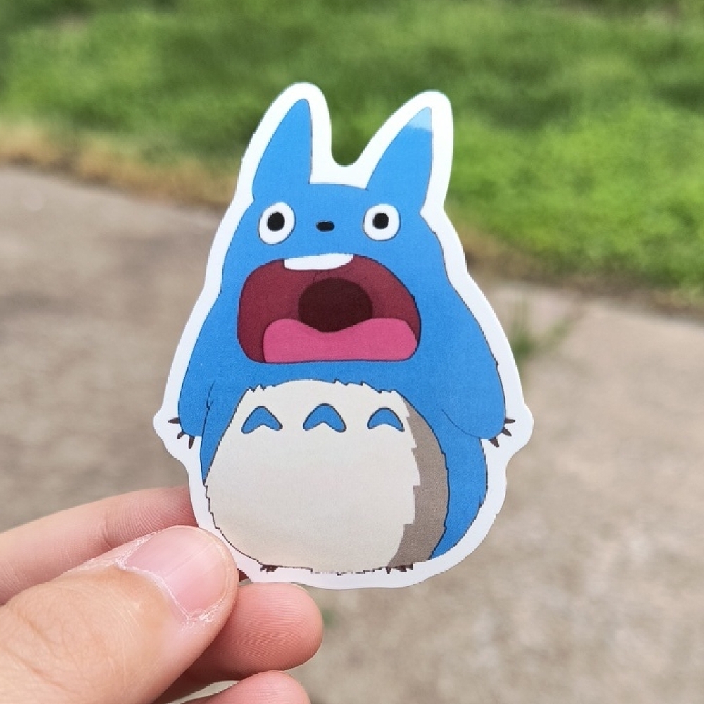 Blue Cartoon Small Pets Sticker - Cute Character Decal Totoro